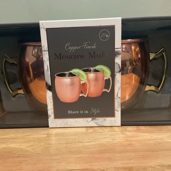 SET OF COPPER FINISHED MOSCOW MULE MUGS MADE BY STYLE. PERFECT COCKTAILS. NWTS! - Picture 8 of 8